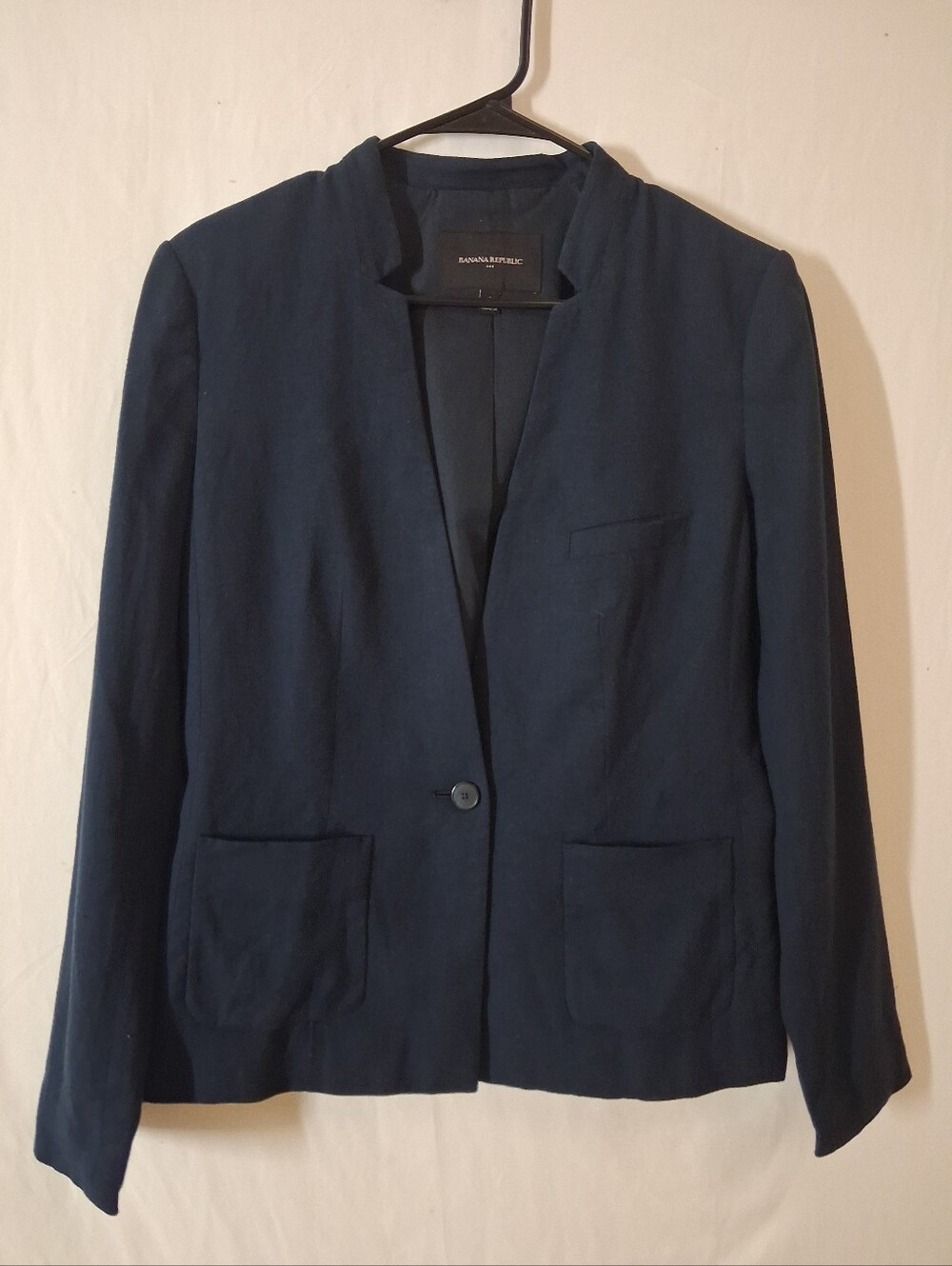 Banana Republic Women’s Navy Blue Open Front Blazer Jacket Size 8 Classic Workwe